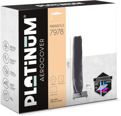 Platinum Challenger T1 premium zweefparasol 400x300 cm faded black met 120KG voet en hoes Platinum Challenger T1 premium zweefparasol 400x300 cm faded black met 120KG voet en hoes