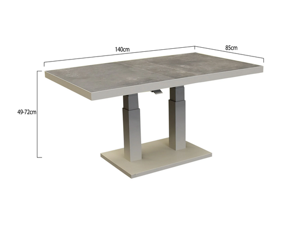 AVH-Collectie Pacific lounge-diningtafel 140x85xH49-72 cm in hoogte verstelbaar aluminium latte ceramic AVH-Collectie Pacific lounge-diningtafel 140x85xH49-72 cm in hoogte verstelbaar aluminium latte ceramic