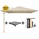 Platinum Challenger T1 premium parasol 400x300 cm sandstone champagne met 120 KG voet en hoes Platinum Challenger T1 premium parasol 400x300 cm sandstone champagne met 120 KG voet en hoes