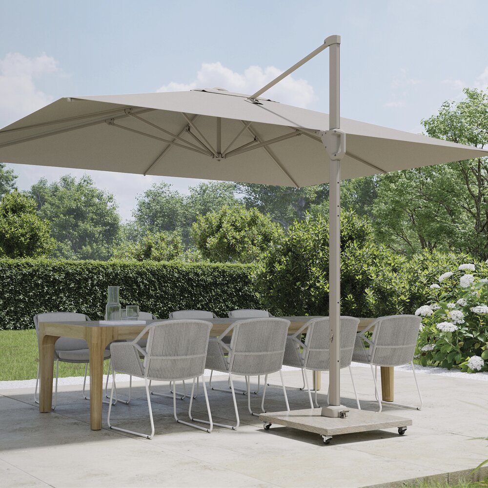 Platinum Challenger T1 premium parasol 400x300 cm teak champagne Platinum Challenger T1 premium parasol 400x300 cm teak champagne