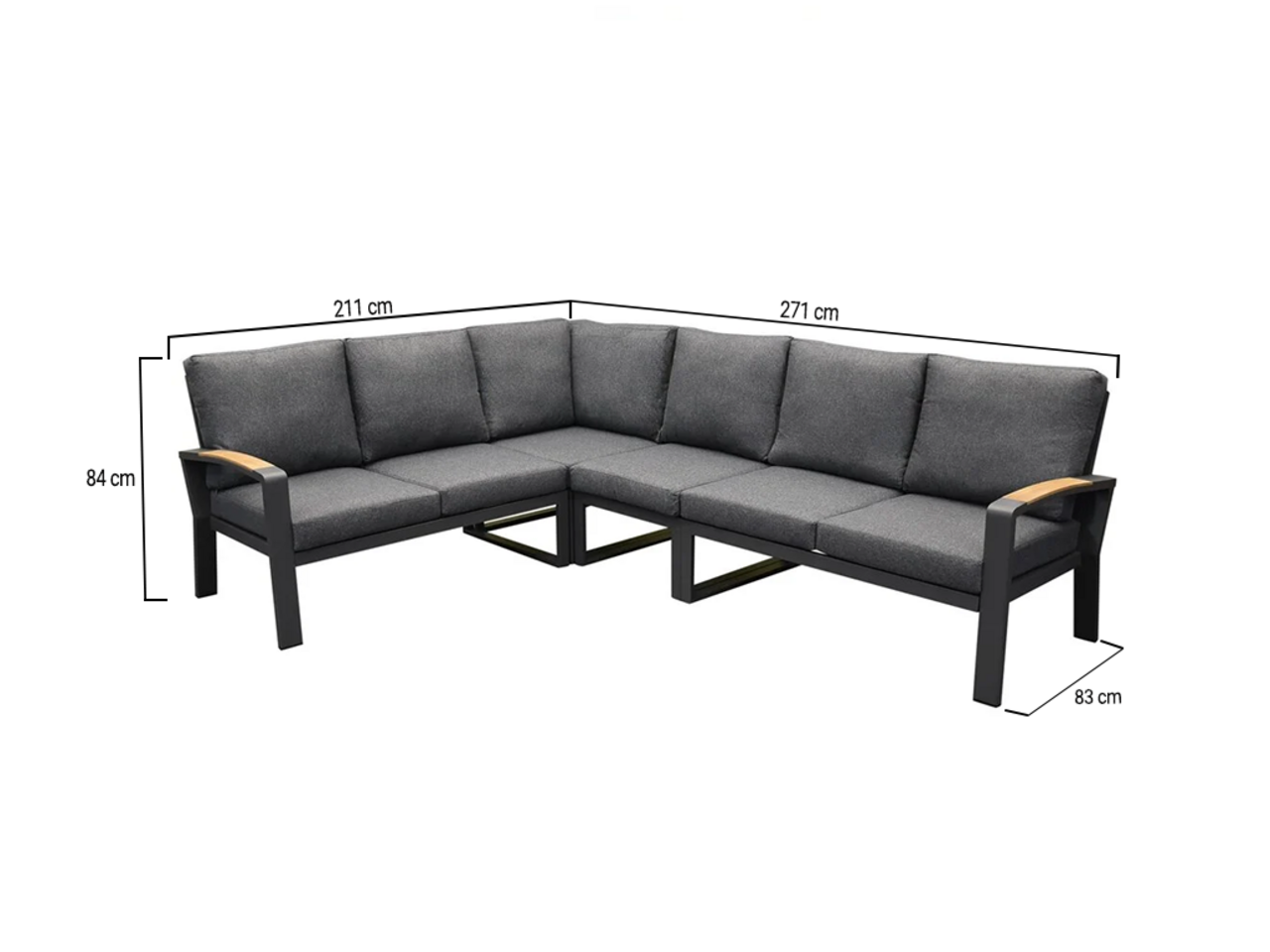 AVH-Collectie Costa Rica hoek loungeset 4 delig aluminium antraciet AVH-Collectie Costa Rica hoek loungeset 4 delig aluminium antraciet