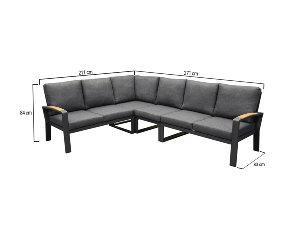 AVH-Collectie Costa Rica hoek loungeset 4 delig aluminium antraciet AVH-Collectie Costa Rica hoek loungeset 4 delig aluminium antraciet