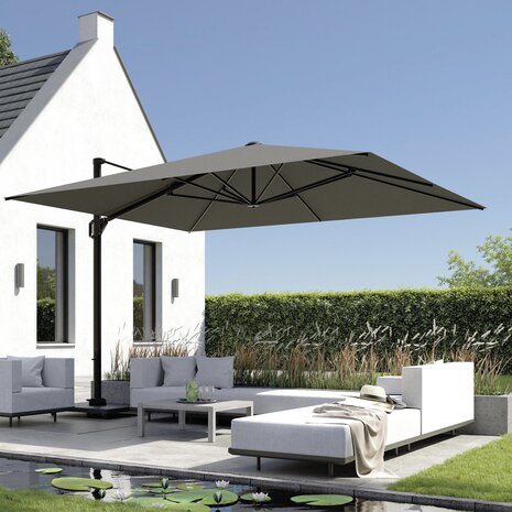 Platinum Challenger T1 telescope premium zweefparasol 350x350 cm manhattan met parasolvoet 120kg en hoes Platinum Challenger T1 telescope premium zweefparasol 350x350 cm manhattan met parasolvoet 120kg en hoes