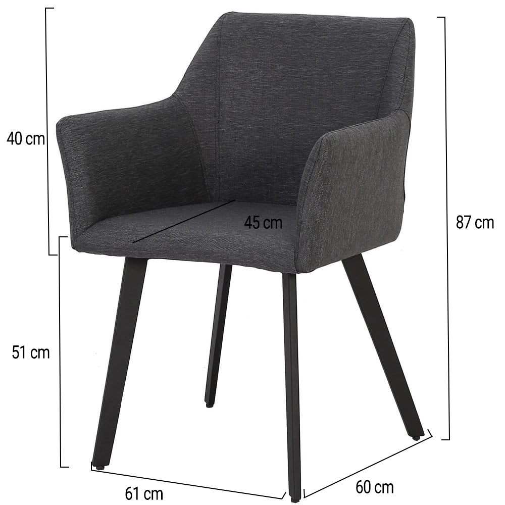 AVH-Collectie Showroommodel Sarego dining tuinstoel outdoor textileen antraciet ( set van 4)