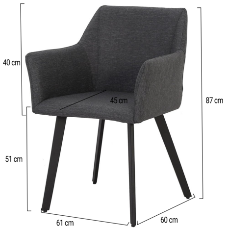 AVH-Collectie Showroommodel Sarego dining tuinstoel outdoor textileen antraciet ( set van 4)