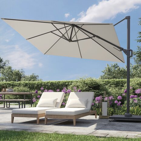 Platinum Voyager T2 zweefparasol 270x270 cm Havanna met 90KG voet en hoes Platinum Voyager T2 zweefparasol 270x270 cm Havanna met 90KG voet en hoes
