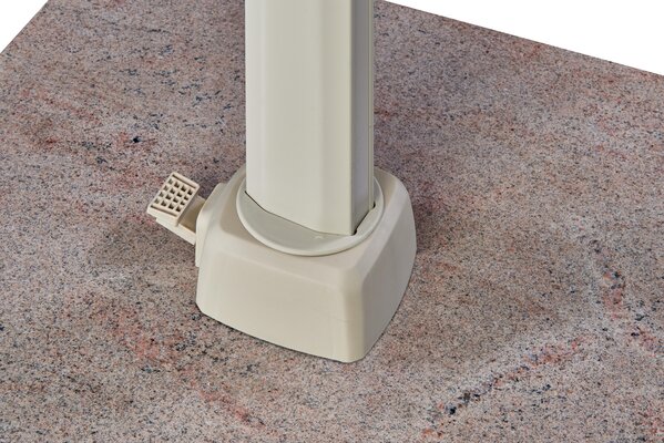 Platinum Voyager T1 zweefparasol 250x250 cm sandstone Ivory met 75kg voet en hoes