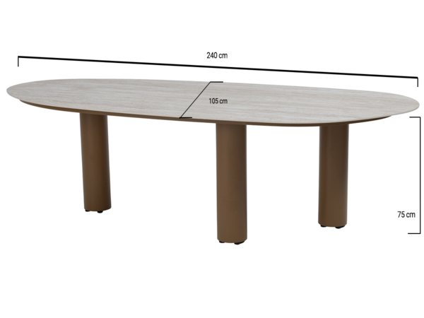 4 Seasons Outdoor Estate Martinique dining tuinset 240x105xH75 cm 7 delig keramiek amber 4 Seasons Outdoor