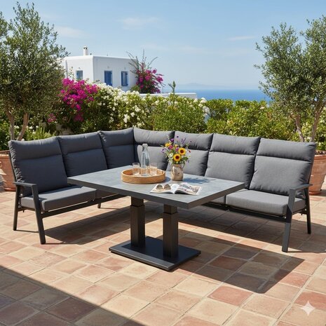 AVH-Collectie Pacific hoek loungeset 6 delig aluminium antraciet AVH-Collectie Pacific hoek loungeset 6 delig aluminium antraciet