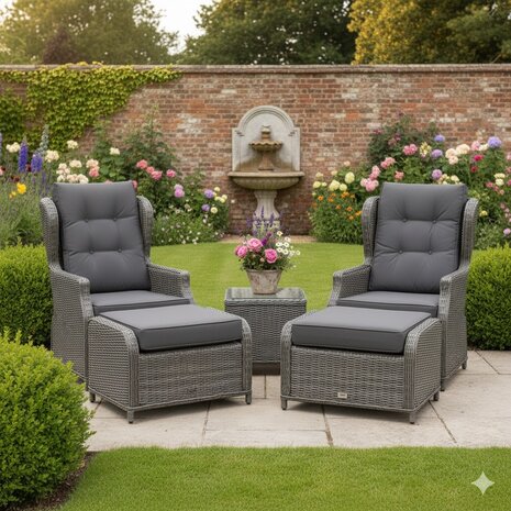 AVH-Collectie Toscane XL lounge balkonset verstelbaar 5-delig antraciet AVH-Collectie Toscane XL lounge balkonset verstelbaar 5-delig antraciet