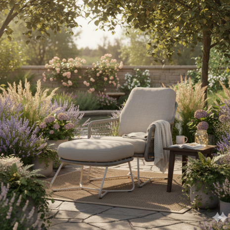 AVH-Collectie Trapani lounge tuinstoel natural sand rope