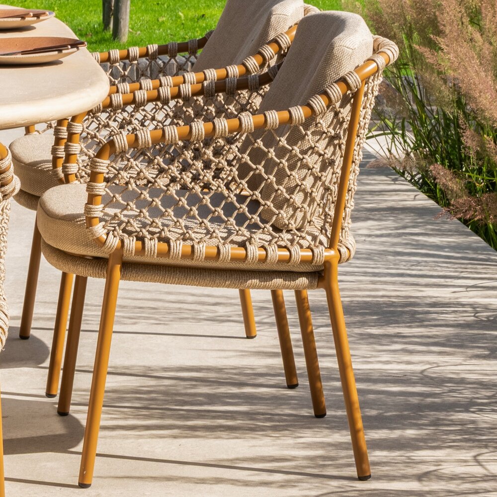 4 Seasons Outdoor Hampton Martinique dining tuinset 240x105xH75 cm 7 delig mortex amber 4 Seasons Outdoor