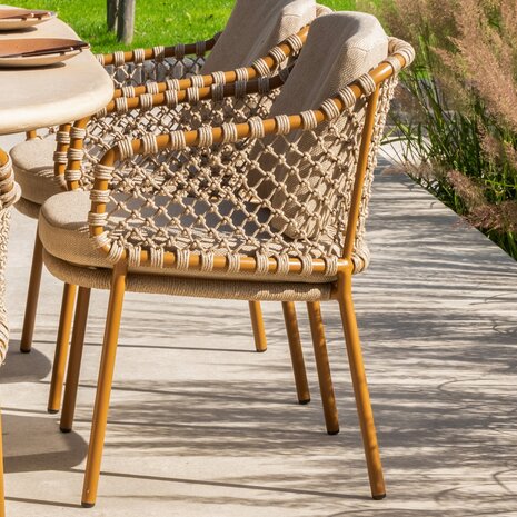 4 Seasons Outdoor Hampton Martinique dining tuinset 240x105xH75 cm 7 delig mortex amber 4 Seasons Outdoor