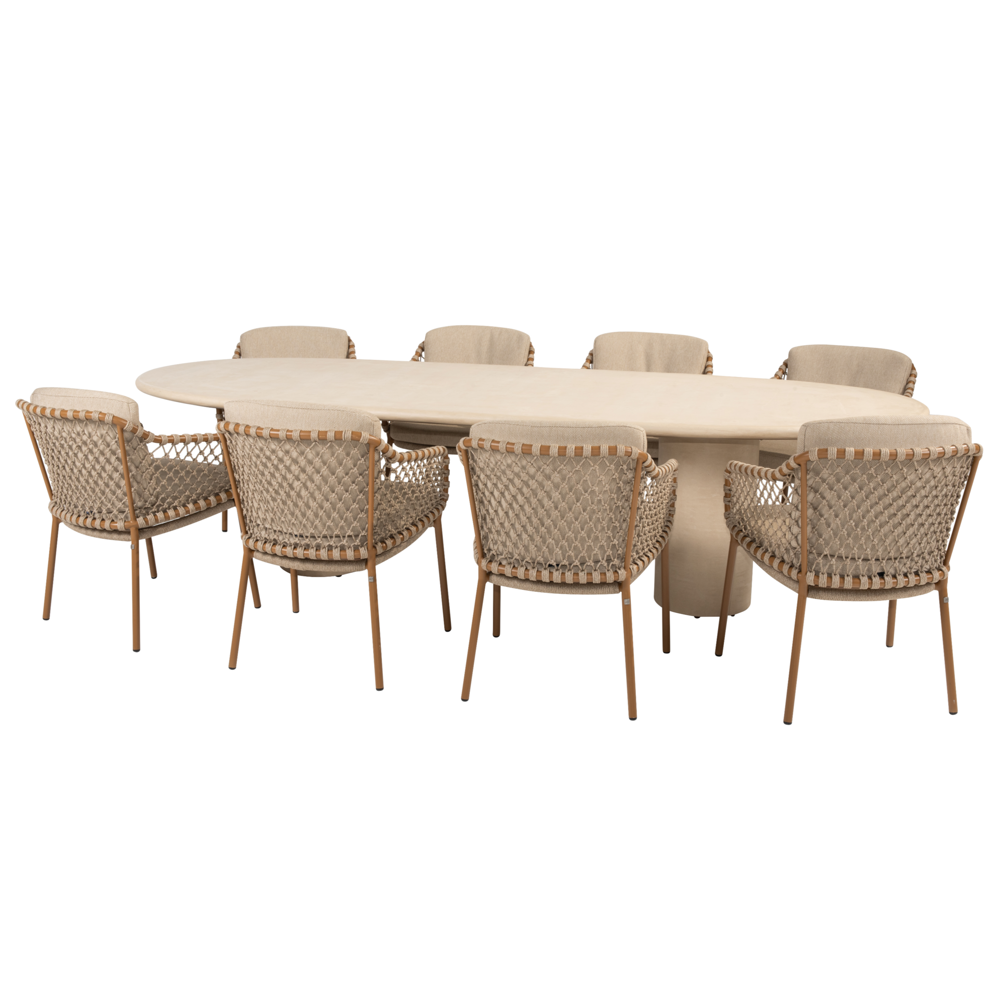 4 Seasons Outdoor Hampton Martinique dining tuinset 300x110xH75 cm 9 delig mortex amber 