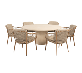 4 Seasons Outdoor Hampton Martinique dining tuinset 160xH75 cm rond 7 delig mortex amber 4 Seasons Outdoor 4 Seasons Outdoor Hampton Martinique dining tuinset 160xH75 cm rond 7 delig mortex amber 4 Seasons Outdoor