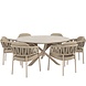 Taste 4SO Calma Prado dining tuinset 160xH75 cm rond 7 delig keramiek latte Taste 4SO