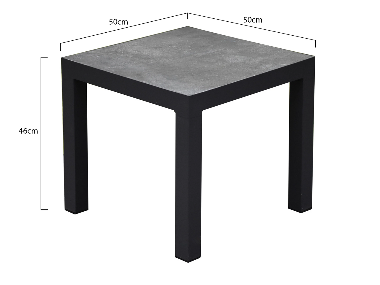 AVH-Collectie Malaga bijzettafel 50x50xH46 cm aluminium antraciet AVH-Collectie Malaga bijzettafel 50x50xH46 cm aluminium antraciet