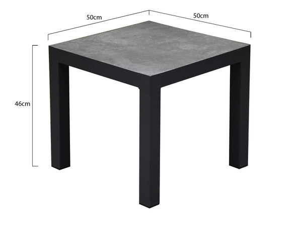 AVH-Collectie Malaga bijzettafel 50x50xH46 cm aluminium antraciet AVH-Collectie Malaga bijzettafel 50x50xH46 cm aluminium antraciet