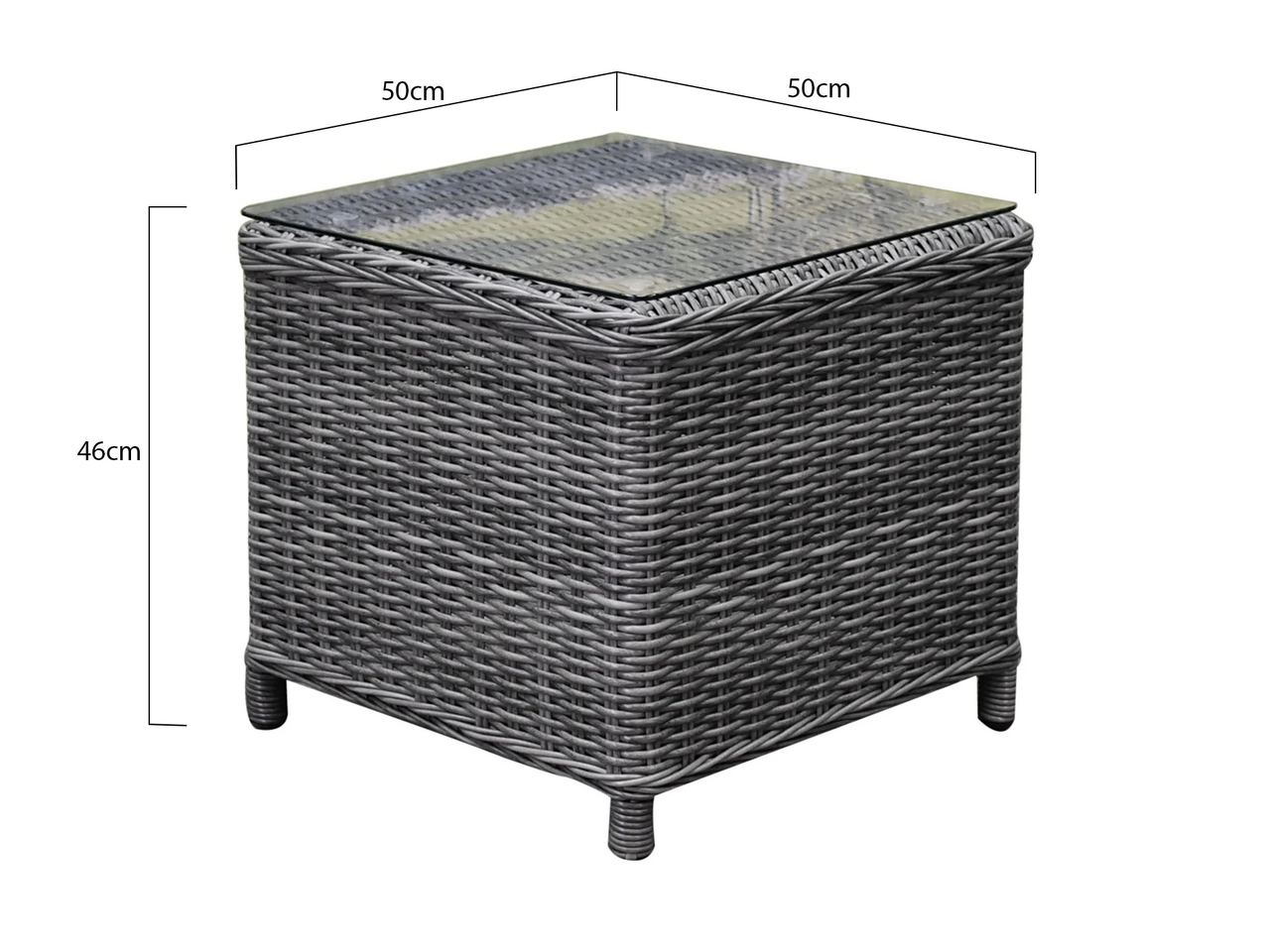 AVH-Collectie Toscane XL bijzettafel 50x50xH46 cm antraciet AVH-Collectie Toscane XL bijzettafel 50x50xH46 cm antraciet