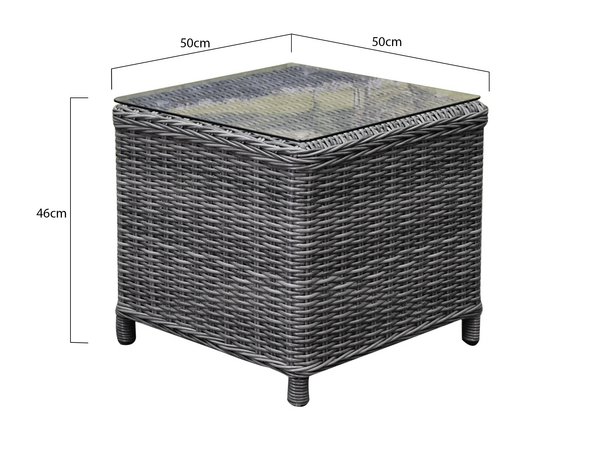 AVH-Collectie Toscane XL bijzettafel 50x50xH46 cm antraciet AVH-Collectie Toscane XL bijzettafel 50x50xH46 cm antraciet