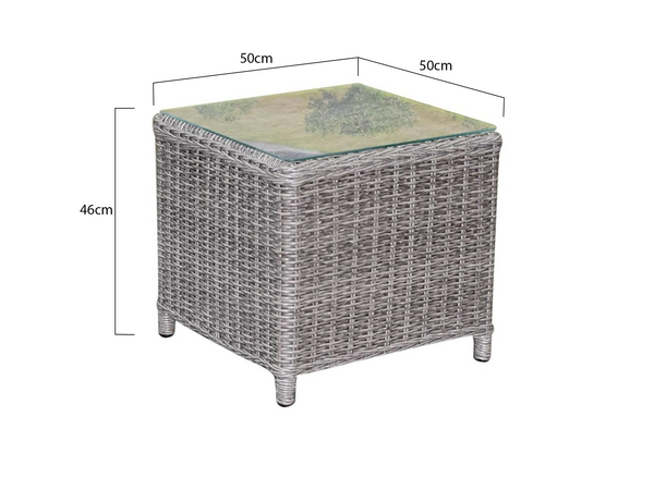 AVH-Collectie Toscane XL bijzettafel 50x50xH46 cm grijs AVH-Collectie Toscane XL bijzettafel 50x50xH46 cm grijs