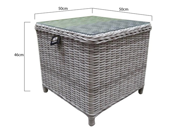 AVH-Collectie Toscane XL bijzettafel 50x50xH46 cm wit grijs AVH-Collectie Toscane XL bijzettafel 50x50xH46 cm wit grijs