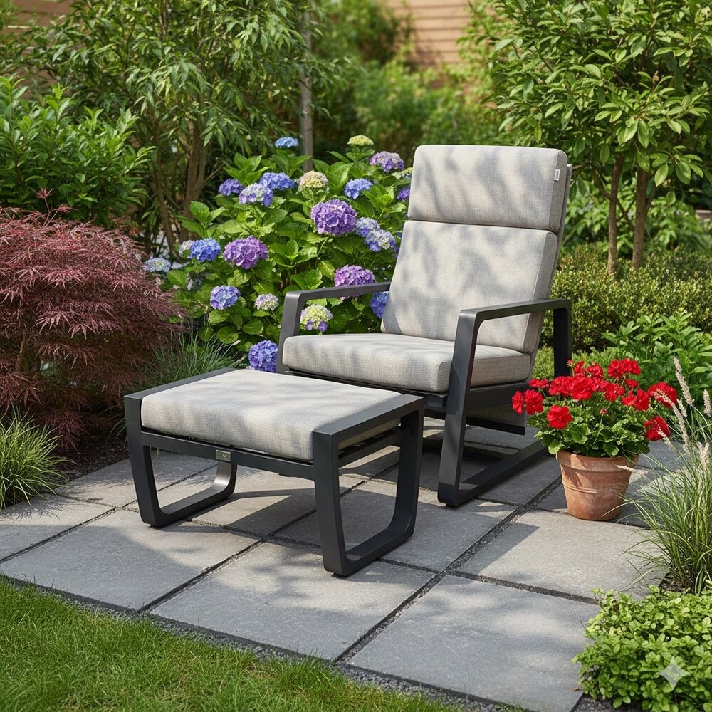 AVH-Collectie Angelo lounge tuinstoel verstelbaar antraciet AVH-Collectie Angelo lounge tuinstoel verstelbaar antraciet