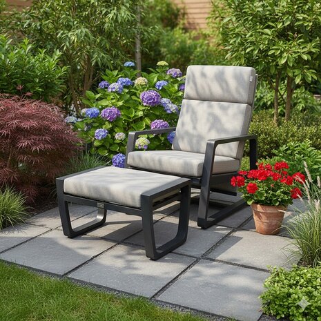 AVH-Collectie Angelo lounge tuinstoel verstelbaar antraciet AVH-Collectie Angelo lounge tuinstoel verstelbaar antraciet