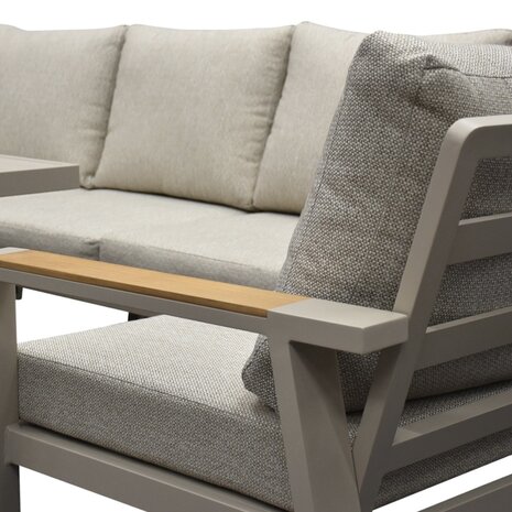 AVH-Collectie Lola stoel bank dining loungeset 4 delig verstelbare tafel latte zand