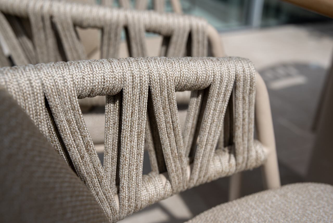 Taste 4SO Calma Sarah dining tuinset 120xH75 cm rond 5 delig keramiek latte Taste 4SO