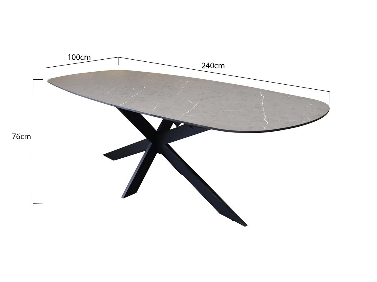 AVH-Collectie San Francisco dining tuintafel 240x100xH76 cm keramiek antraciet AVH-Collectie San Francisco dining tuintafel 240x100xH76 cm keramiek antraciet