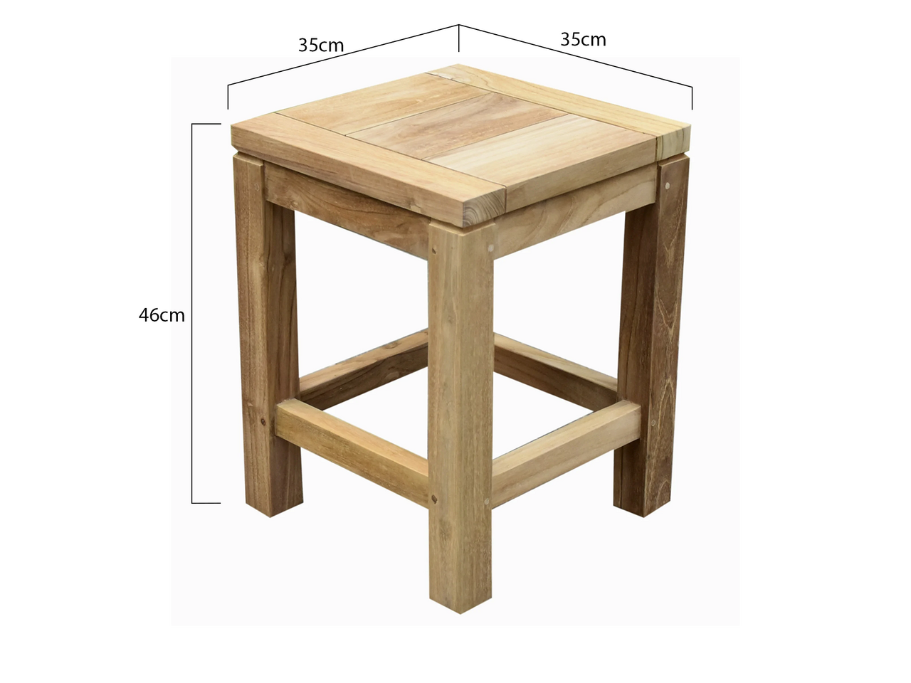 AVH-Collectie Boris bijzettafel 35x35xH46 cm teak AVH-Collectie Boris bijzettafel 35x35xH46 cm teak