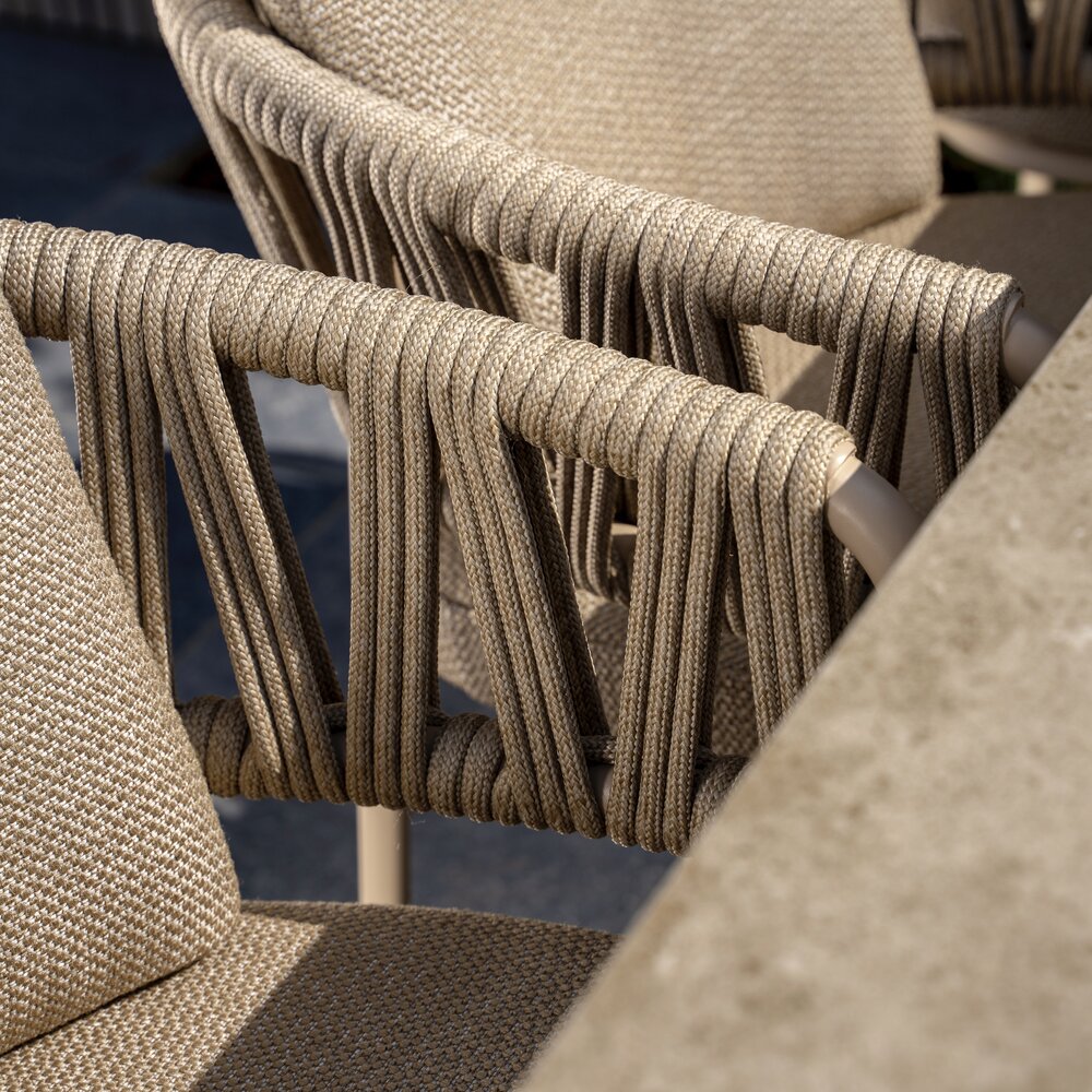 Taste 4SO Calma Estate dining tuinset 240x105xH75 cm 7 delig latte keramiek Taste 4SO