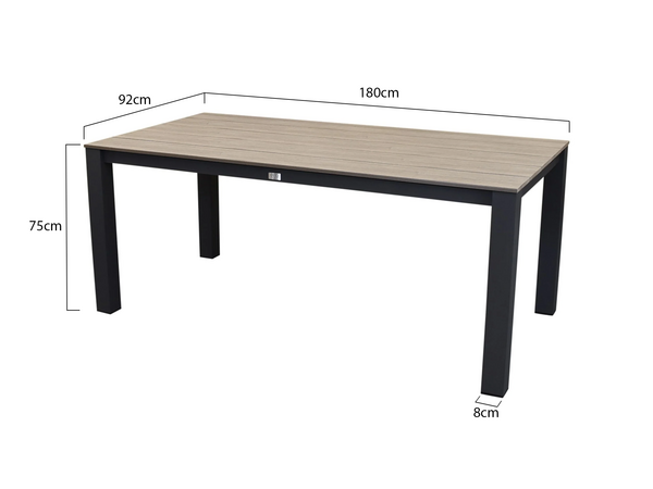 AVH-Collectie Sydney dining tuintafel 180x92xH75 cm polywood blad AVH-Collectie Sydney dining tuintafel 180x92xH75 cm polywood blad