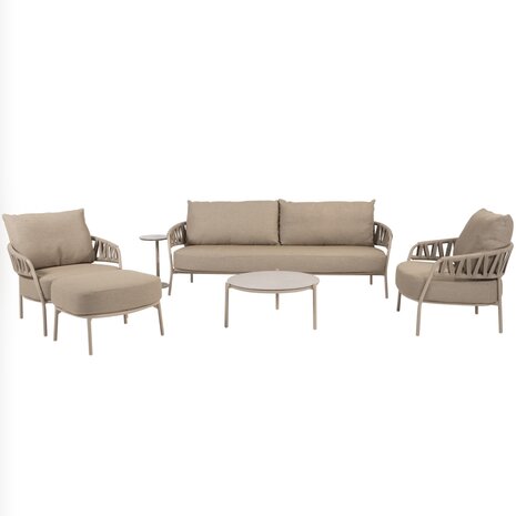 Taste 4SO Calma stoel bank loungeset 5 delig rope latte Taste 4SO Taste 4SO Calma stoel bank loungeset 5 delig rope latte Taste 4SO