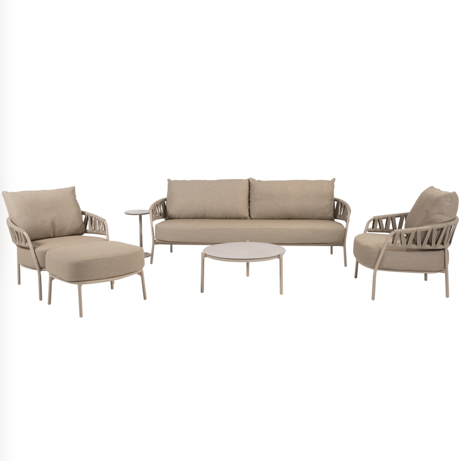 Taste 4SO Calma stoel bank loungeset 5 delig rope latte 