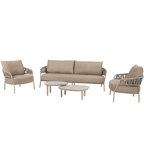 Taste 4SO Calma stoel bank loungeset 5 delig rope latte Taste 4SO