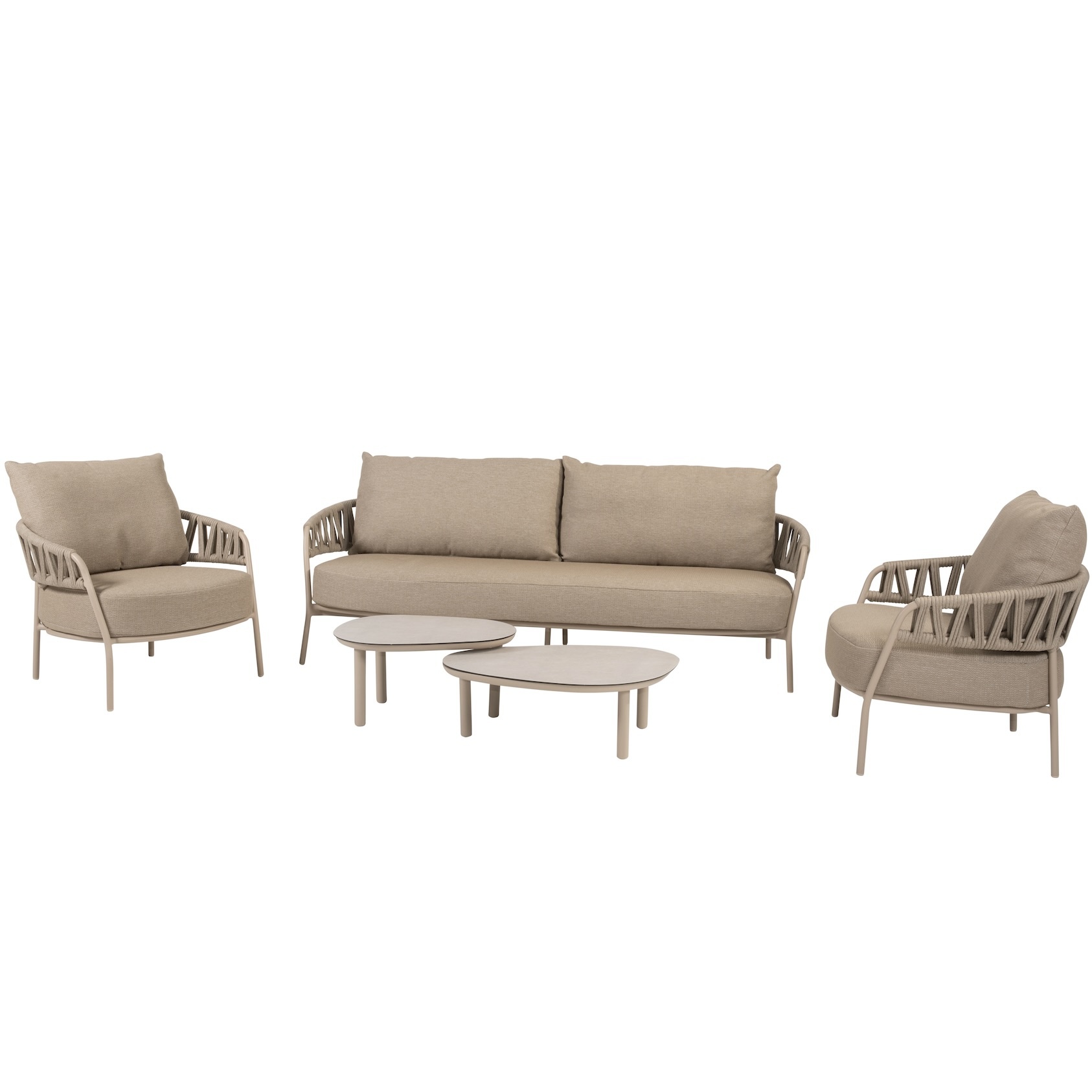 Taste 4SO Calma stoel bank loungeset 5 delig rope latte 