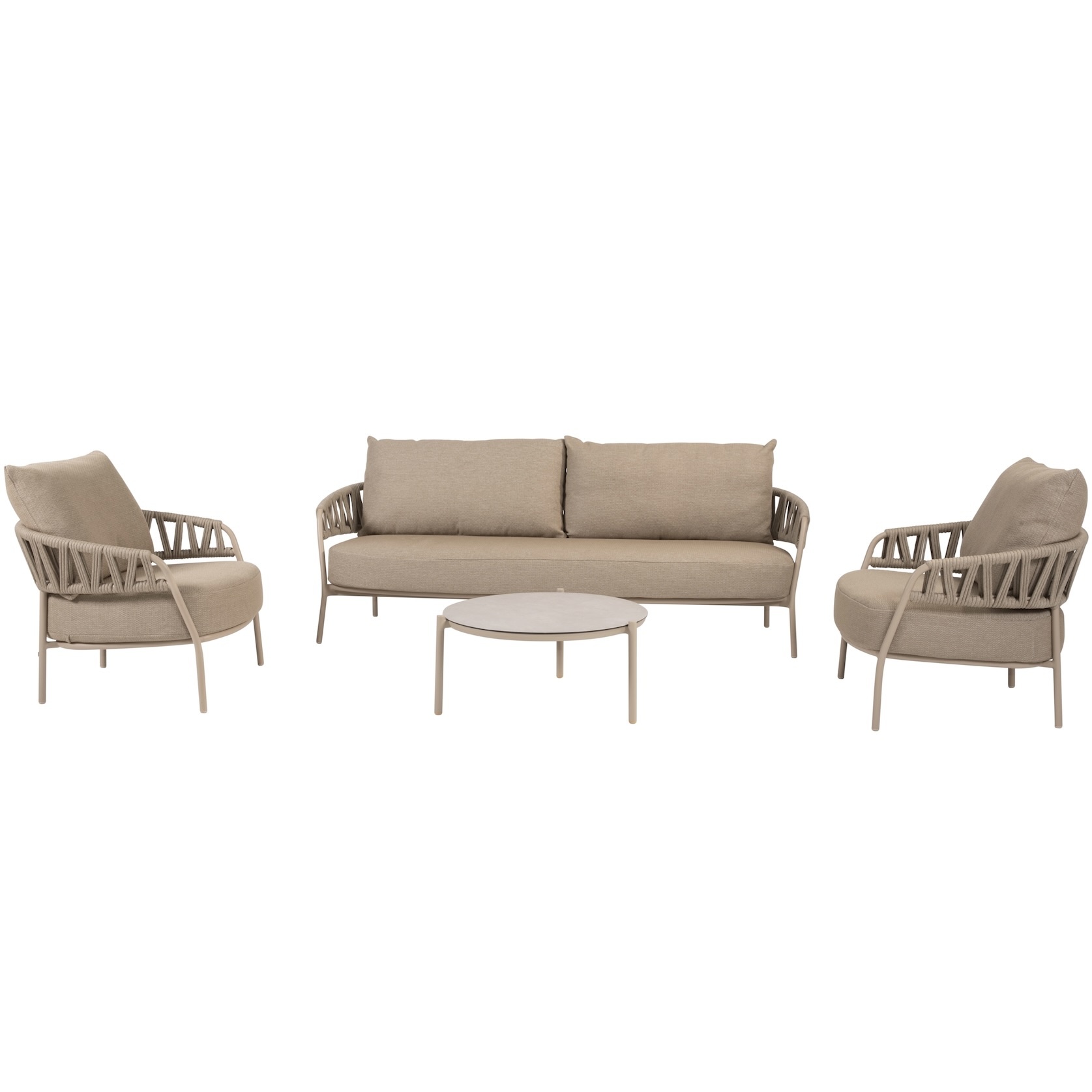 Taste 4SO Calma stoel bank loungeset 4 delig rope latte 