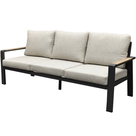 AVH-Collectie Showroommodel Lola 3-zitsbank aluminium antraciet soft grey kussens AVH-Collectie Showroommodel Lola 3-zitsbank aluminium antraciet soft grey kussens