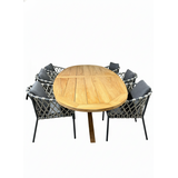 AVH-Collectie Showroommodel Amalfi Ellips dining tuinset 280x130xH76 cm teak 7 delig AVH-Collectie Showroommodel Amalfi Ellips dining tuinset 280x130xH76 cm teak 7 delig
