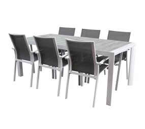 AVH-Collectie Showroommodel New Valley New Delhi dining tuinset 220x100x74,5 cm 7 delig wit AVH-Collectie Showroommodel New Valley New Delhi dining tuinset 220x100x74,5 cm 7 delig wit