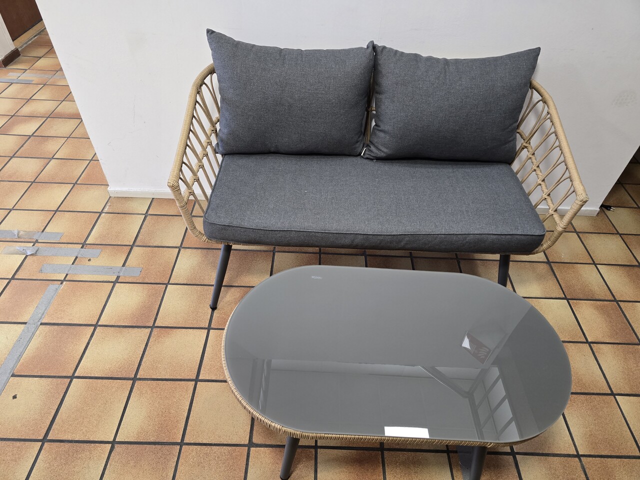 Showroommodel Franklin balkon loungeset 2 delig antraciet - lichtbruin Showroommodel Franklin balkon loungeset 2 delig antraciet - lichtbruin