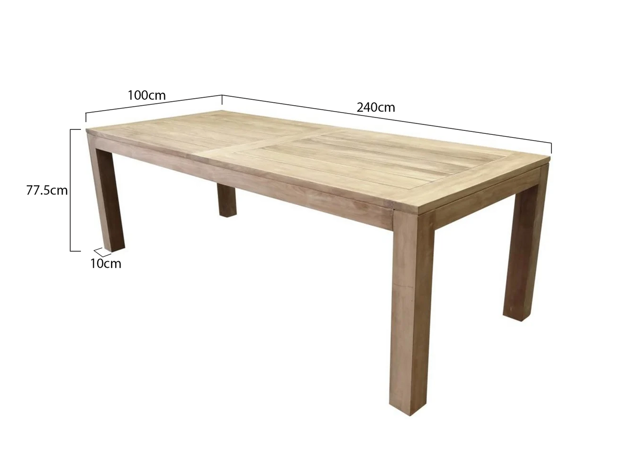 AVH-Collectie Krista dining tuintafel 240x100xH77,5 cm teak Grade A AVH-Collectie Krista dining tuintafel 240x100xH77,5 cm teak Grade A