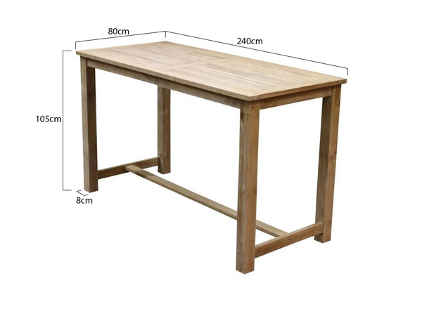 AVH-Collectie Bartafel 240x80xH105 cm teakhout AVH-Collectie Bartafel 240x80xH105 cm teakhout