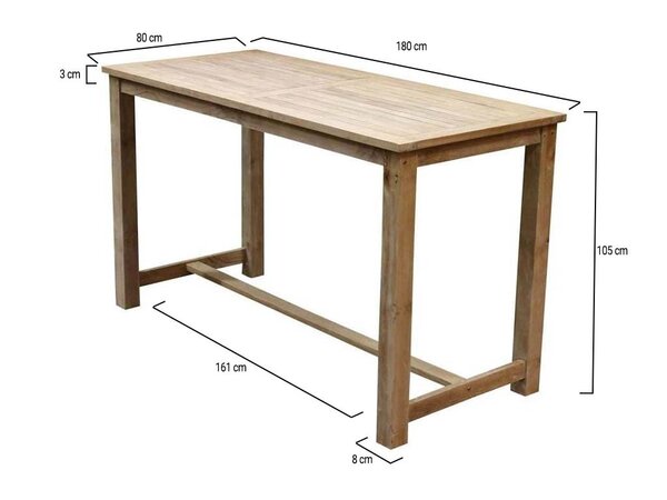 AVH-Collectie Bartafel 180x80xH105 cm teakhout AVH-Collectie Bartafel 180x80xH105 cm teakhout