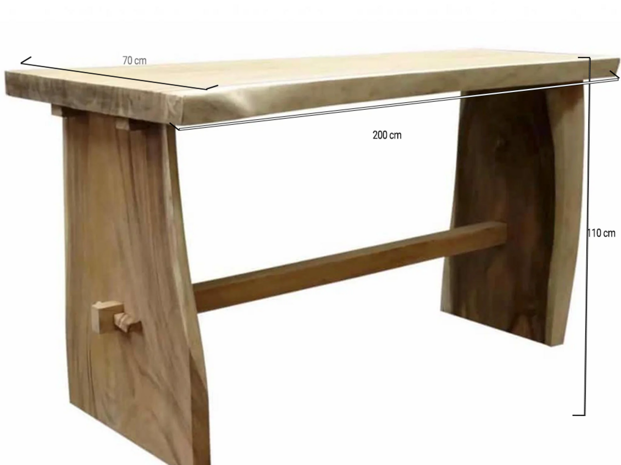 AVH-Collectie Boomstam bartafel 200x70xH110 cm – bladdikte 8 cm