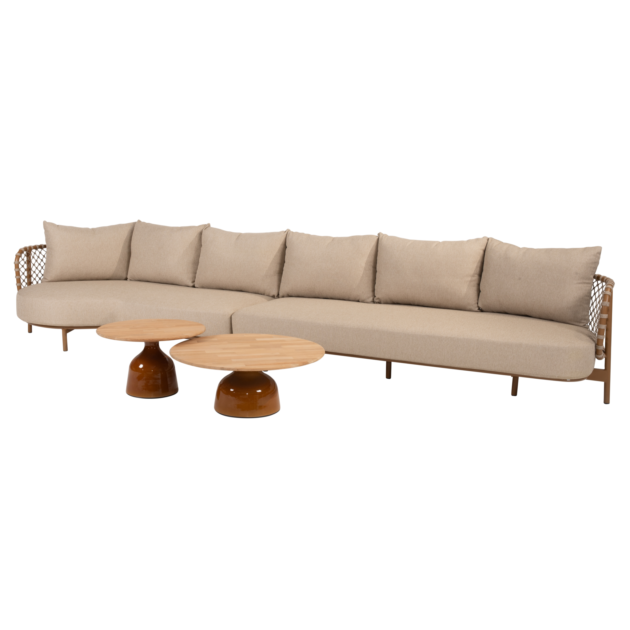 4 Seasons Outdoor June Martinique chaise longue loungeset 4 delig teak amber 