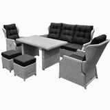 AVH-Collectie Showroommodel Ibiza XL stoel-bank loungeset verstelbaar 6-delig wit grijs AVH-Collectie Showroommodel Ibiza XL stoel-bank loungeset verstelbaar 6-delig wit grijs