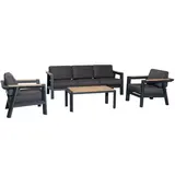 AVH-Collectie Showroommodel Victoria stoel bank loungeset 4 delig aluminium teak AVH-Collectie Showroommodel Victoria stoel bank loungeset 4 delig aluminium teak